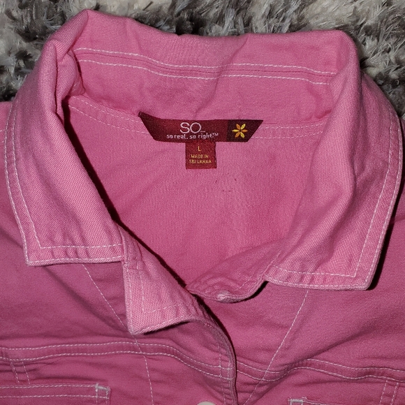 SO Vibrant Pink Cotton Button Up Jacket - Picture 2 of 12